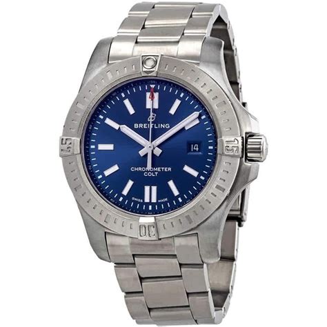 breitling chronomat colt automatic chronometer blue dial men's watch|Altro.